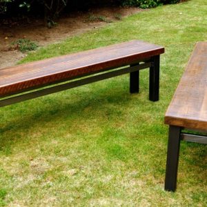 2 rustic benches metro style