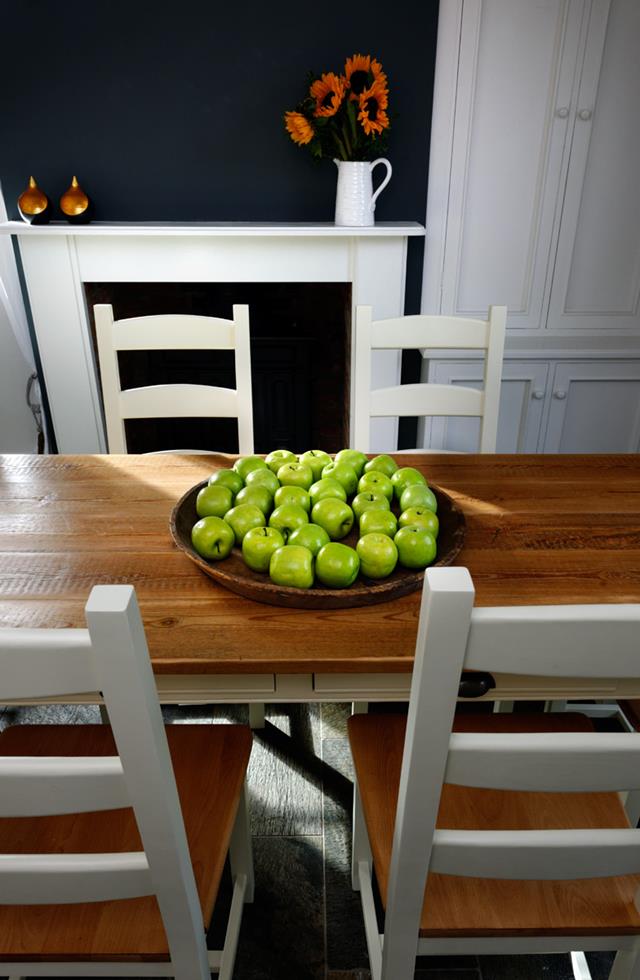 apples on provence rustic wood table