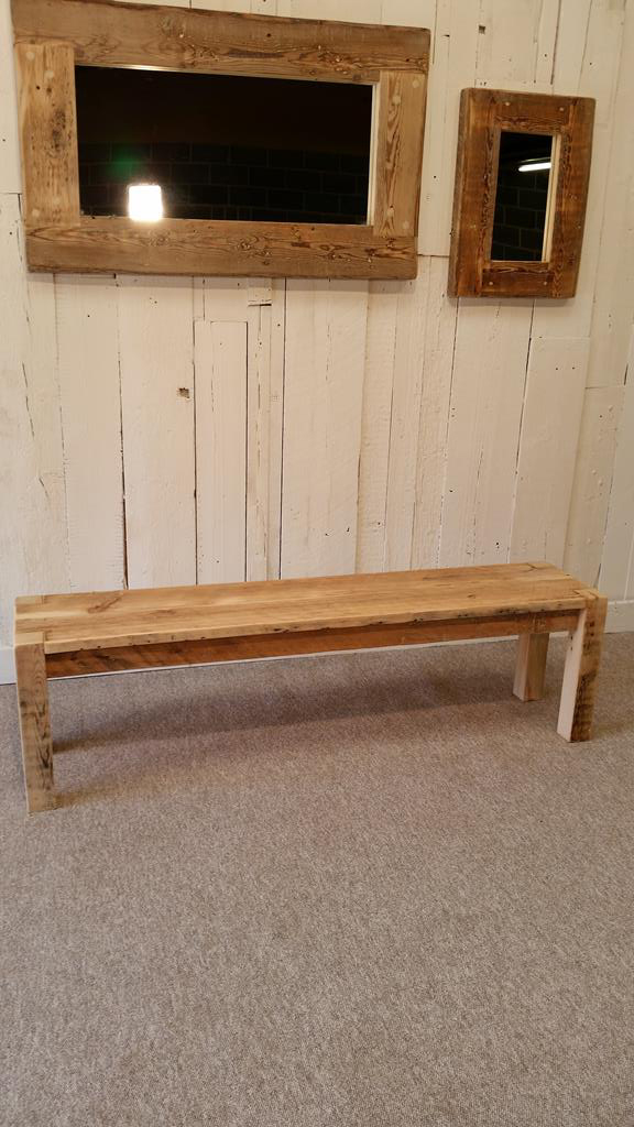 Rustic Wood Wax Bench - Cargo Style