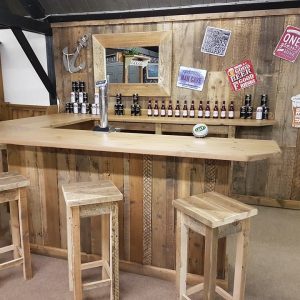 rustic wood bar made to measure