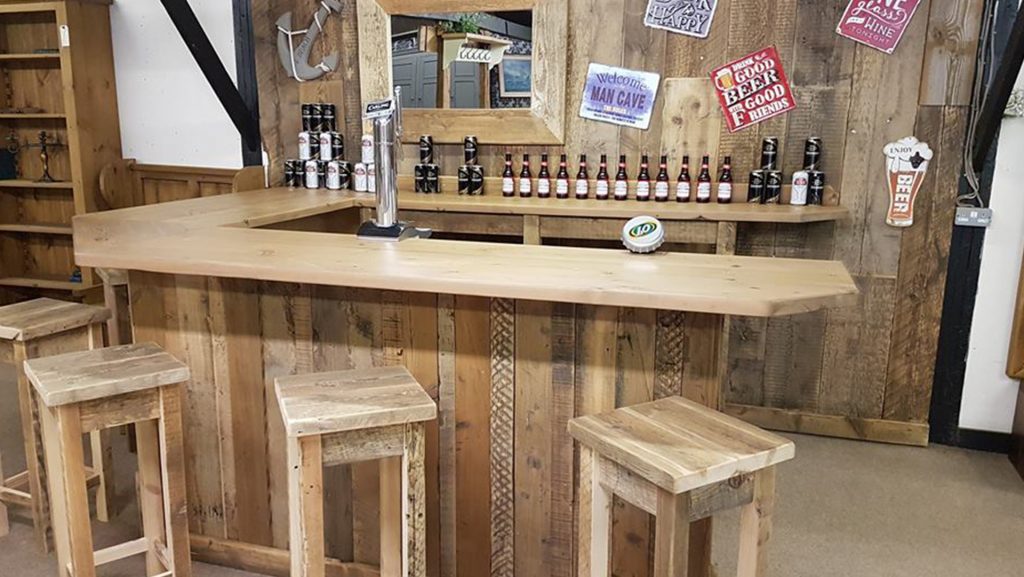 rustic wood custom design bar for your home