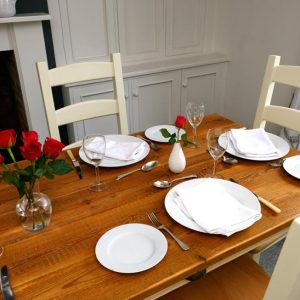 rustic wood dining table provence with set places