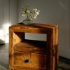 Reclaimed chunky bedside table with drawer