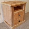 Reclaimed Wood Bedside Table 2 drawer with open top