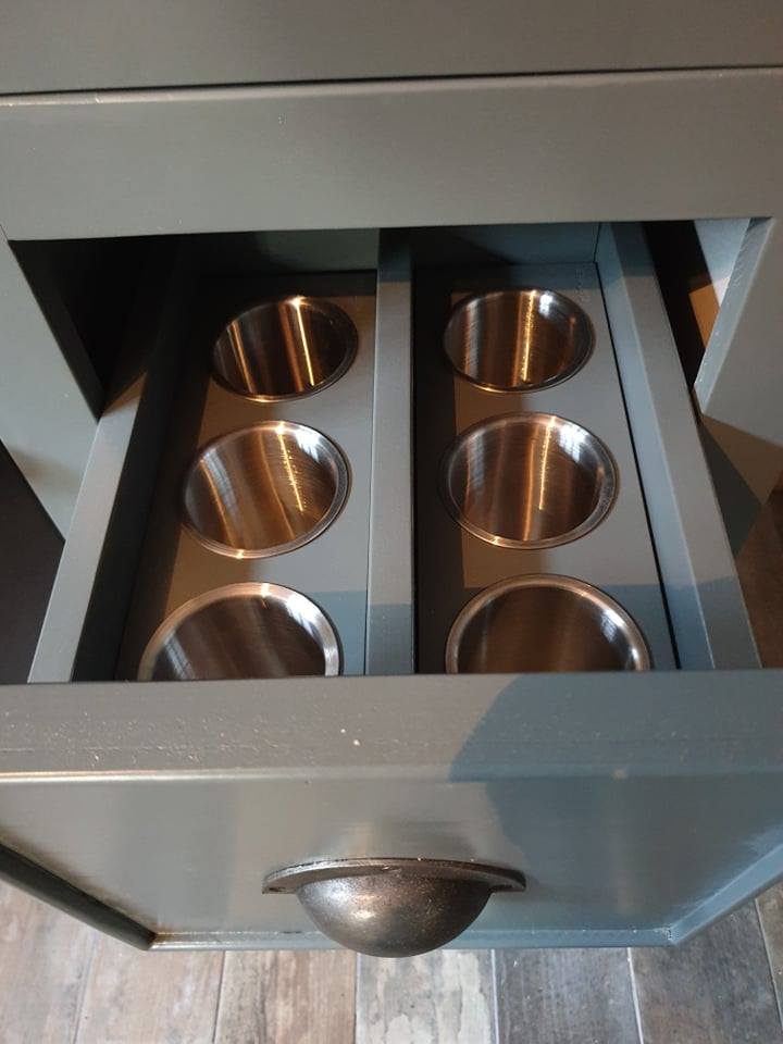 Close up of drawer with internal fittings made to measure